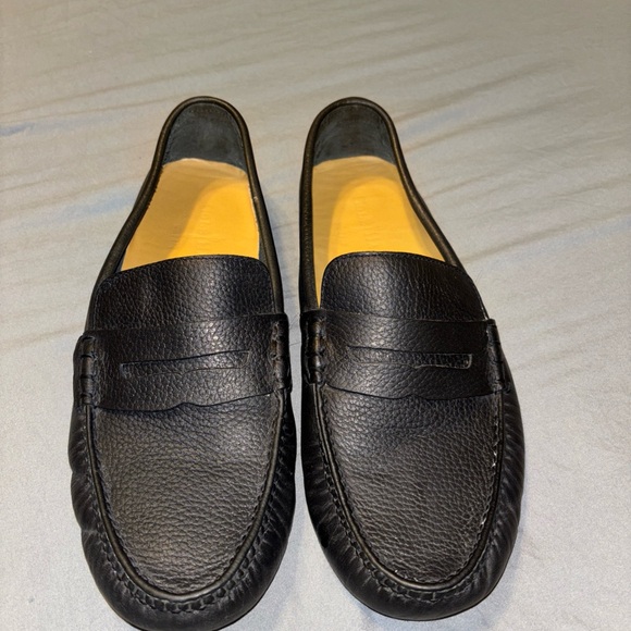 Cole Haan Black leather driving Loafers with Penny Strap WIDE WIDTH - Picture 1 of 9